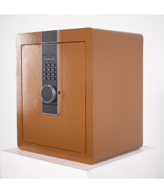 Pancerny Domowy Sejf z Zamkiem Elektronicznym i Kluczem 45x38x32 cm Brązowy