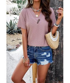 Missdong ženske roza majica velikost S dihanje klasični izrez