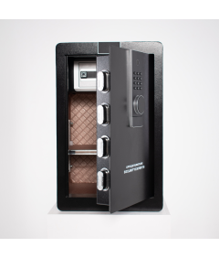 Pancerny Domowy Sejf Biometryczny Na Odcisk Palca 60x38x33 cm Czarny