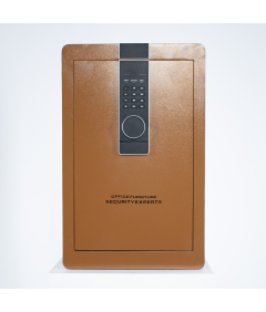 Pancerny Domowy Sejf z Zamkiem Elektronicznym i Kluczem 60x38x33 cm Brązowy