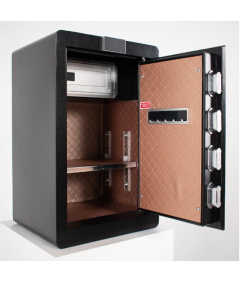 Pancerny Domowy Sejf Biometryczny Na Odcisk Palca 60x38x33 cm Czarny