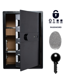 Pancerny Domowy Sejf Biometryczny Na Odcisk Palca Z Szufladą 58x40x33 cm