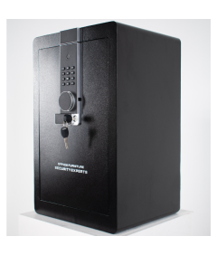 Pancerny Domowy Sejf Biometryczny Na Odcisk Palca 60x38x33 cm Czarny