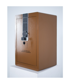 Pancerny Domowy Sejf z Zamkiem Elektronicznym i Kluczem 60x38x33 cm Brązowy