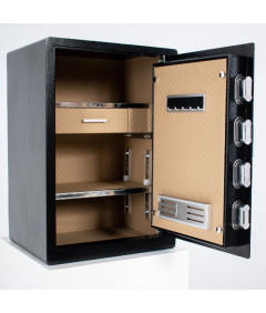 Pancerny Domowy Sejf Biometryczny Na Odcisk Palca Z Szufladą 58x40x33 cm