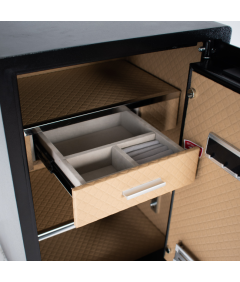 Pancerny Domowy Sejf Biometryczny Na Odcisk Palca Z Szufladą 58x40x33 cm