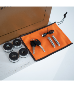 Pancerny Domowy Sejf z Zamkiem Elektronicznym i Kluczem 60x38x33 cm Brązowy