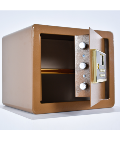 Pancerny Domowy Sejf z Zamkiem Elektronicznym i Kluczem 30x36x30 cm Brązowy
