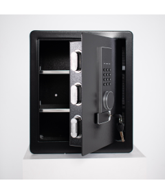 Pancerny Domowy Sejf z Zamkiem Elektronicznym i Kluczem 45x38x30 cm Czarny