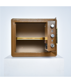 Pancerny Domowy Sejf z Zamkiem Elektronicznym i Kluczem 30x36x30 cm Brązowy