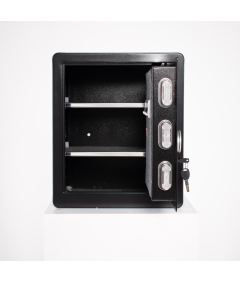 Pancerny Domowy Sejf z Zamkiem Elektronicznym i Kluczem 45x38x30 cm Czarny
