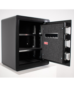 Pancerny Domowy Sejf z Zamkiem Elektronicznym i Kluczem 45x38x30 cm Czarny