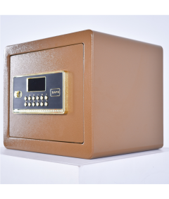 Pancerny Domowy Sejf z Zamkiem Elektronicznym i Kluczem 30x36x30 cm Brązowy