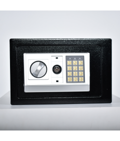 Pancerny Domowy Sejf z Zamkiem Elektronicznym i Kluczem 20x31x20 cm Czarny