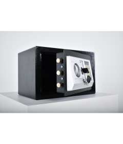 Pancerny Domowy Sejf z Zamkiem Elektronicznym i Kluczem 20x31x20 cm Czarny