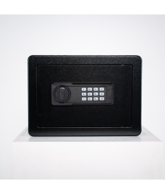 Pancerny Domowy Sejf z Zamkiem Elektronicznym i Kluczem 25x35x26 cm Czarny