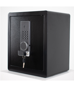 Pancerny Domowy Sejf Biometryczny Na Odcisk Palca 45x38x30 cm Czarny