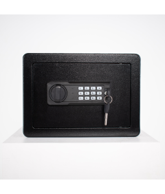 Pancerny Domowy Sejf z Zamkiem Elektronicznym i Kluczem 25x35x26 cm Czarny