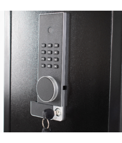 Pancerny Domowy Sejf Biometryczny Na Odcisk Palca 45x38x30 cm Czarny