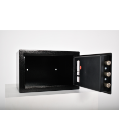 Pancerny Domowy Sejf z Zamkiem Elektronicznym i Kluczem 20x31x20 cm Czarny