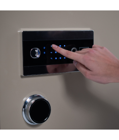 Pancerny Domowy Sejf z Zamkiem Elektronicznym i Kluczem 80x48x43 cm Beżowy