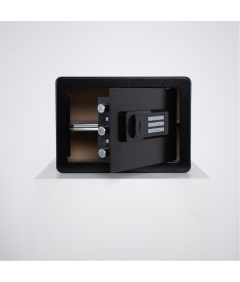 Pancerny Domowy Sejf z Zamkiem Elektronicznym i Kluczem 25x35x26 cm Czarny