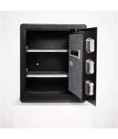 Pancerny Domowy Sejf Biometryczny Na Odcisk Palca 45x38x30 cm Czarny