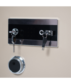 Pancerny Domowy Sejf z Zamkiem Elektronicznym i Kluczem 80x48x43 cm Beżowy