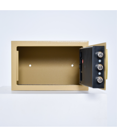 Pancerny Domowy Sejf z Zamkiem Elektronicznym i Kluczem 20x31x20 cm Złoty