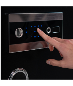 Pancerny Domowy Sejf z Zamkiem Elektronicznym i Kluczem 80x48x43 cm Czarny