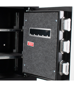 Pancerny Domowy Sejf Biometryczny Na Odcisk Palca 45x38x30 cm Czarny