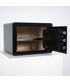 Pancerny Domowy Sejf z Zamkiem Elektronicznym i Kluczem 25x35x26 cm Czarny