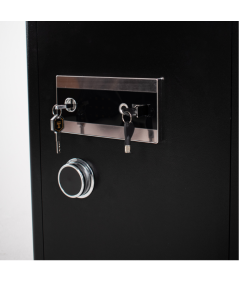 Pancerny Domowy Sejf z Zamkiem Elektronicznym i Kluczem 80x48x43 cm Czarny