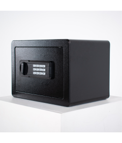 Pancerny Domowy Sejf z Zamkiem Elektronicznym i Kluczem 25x35x26 cm Czarny