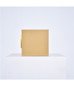 Pancerny Domowy Sejf z Zamkiem Elektronicznym i Kluczem 20x31x20 cm Złoty