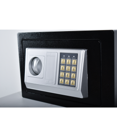 Pancerny Domowy Sejf z Zamkiem Elektronicznym i Kluczem 20x31x20 cm Czarny