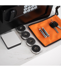 Pancerny Domowy Sejf z Zamkiem Elektronicznym i Kluczem 25x35x26 cm Czarny