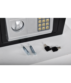 Pancerny Domowy Sejf z Zamkiem Elektronicznym i Kluczem 20x31x20 cm Czarny