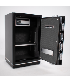 Pancerny Domowy Sejf z Zamkiem Elektronicznym i Kluczem 80x48x43 cm Czarny