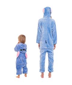 Piżama Dla Dzieci Dziecięca Kigurumi Onesie Kostium Stich Niebieski