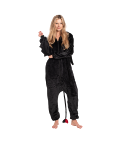 Piżama Damska Kombinezon Kigurumi Onesie Smok Szczerbatek Czarny