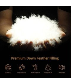 Kołdra puchowa 220x240 zimowa puch gęsi i pierze bawełna organiczna pikowana ciepła certyfikat Oeko-TEX