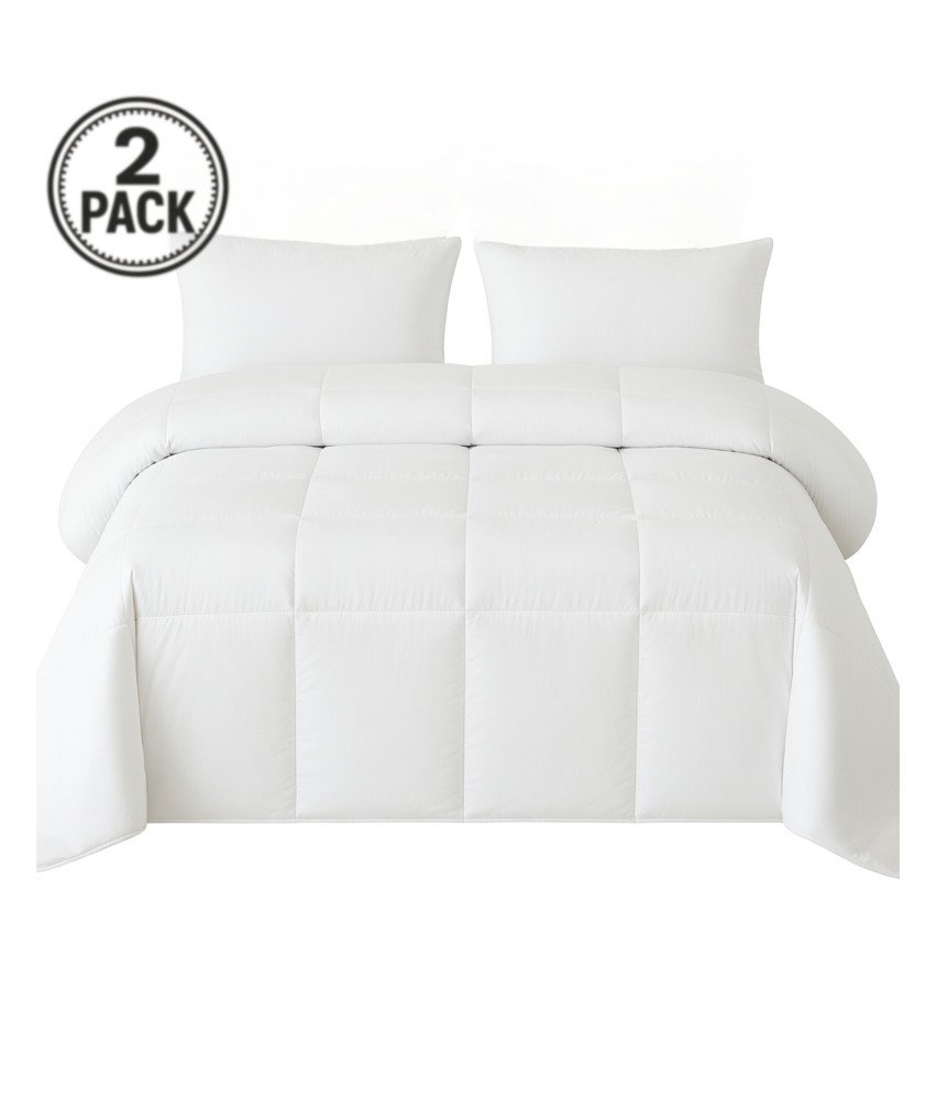 Kołdra Puchowa Zimowa 135x200 cm dla Alergików Biała Zestaw 2 Sztuki
