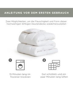 Kołdra Puchowa Zimowa 135x200 cm dla Alergików Biała Zestaw 2 Sztuki
