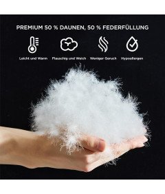 Kołdra Puchowa Zimowa 135x200 cm dla Alergików Biała Zestaw 2 Sztuki