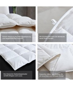 Kołdra Puchowa Całoroczna 200x200 cm dla Alergików Biała Zestaw 2 Sztuki