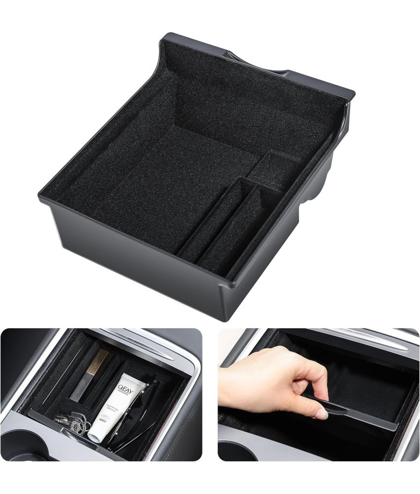 Organizer Schowek Samochodowy na Podłokietnik Tesla 3 Y 2021-2024 Czarny