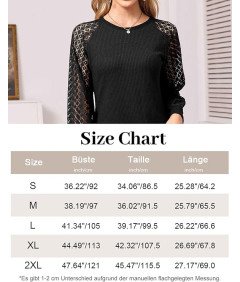 Koszulka Damska Sweter z Koronką Długi Rękaw Elegancka Bluzka Zielona M