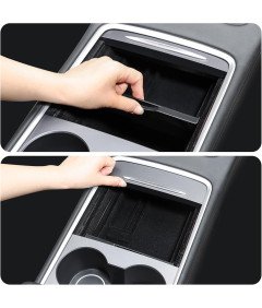 Organizer Schowek Samochodowy na Podłokietnik Tesla 3 Y 2021-2024 Czarny