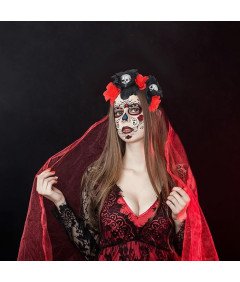 TECHEEL Opaska na Halloween, Tatuaże na Twarz, Kostium na Halloween